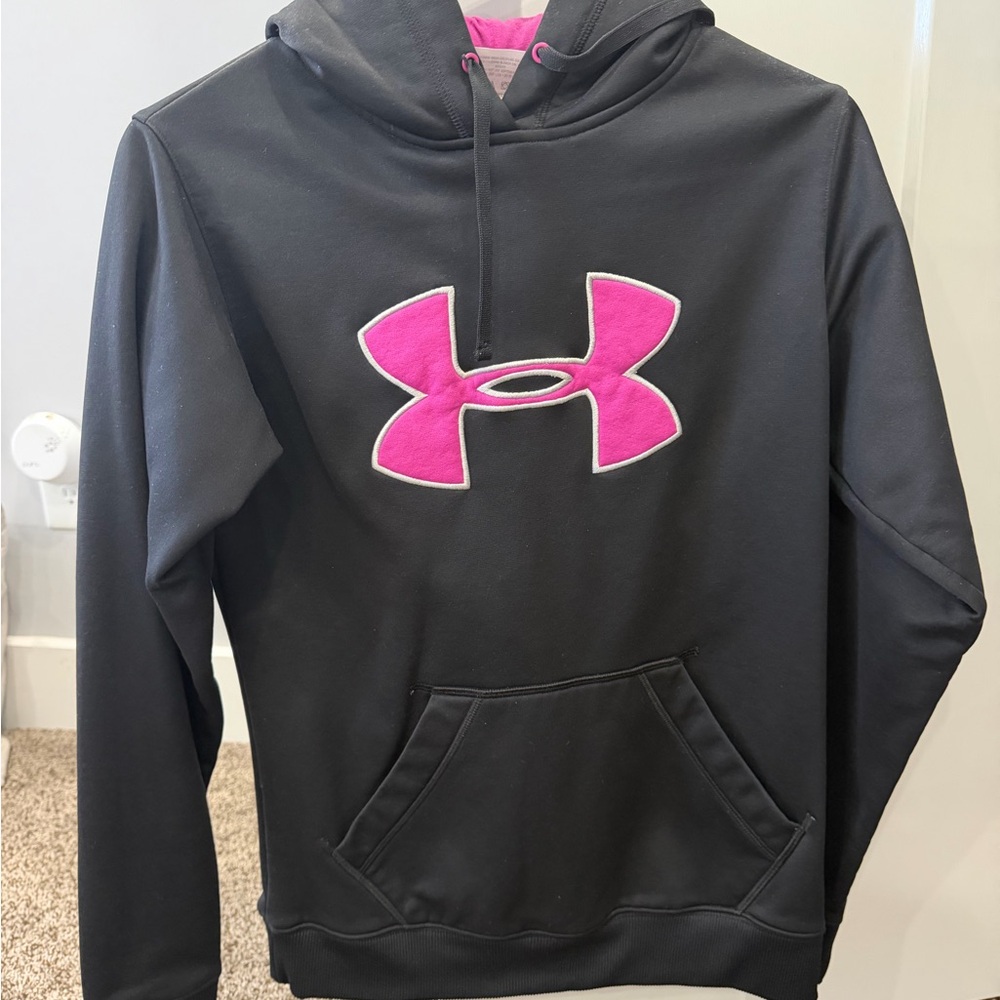 Under Armour Black Hoodie with Magenta Accents